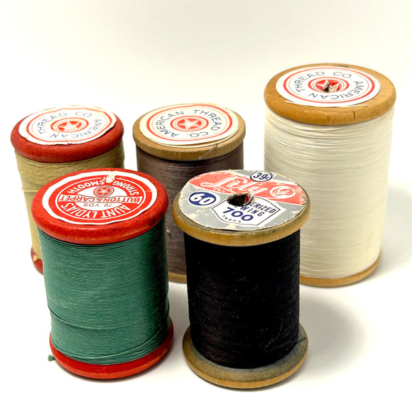 Vintage Thread On Wooden Spools Lot of 30 - Picture 5 of 11